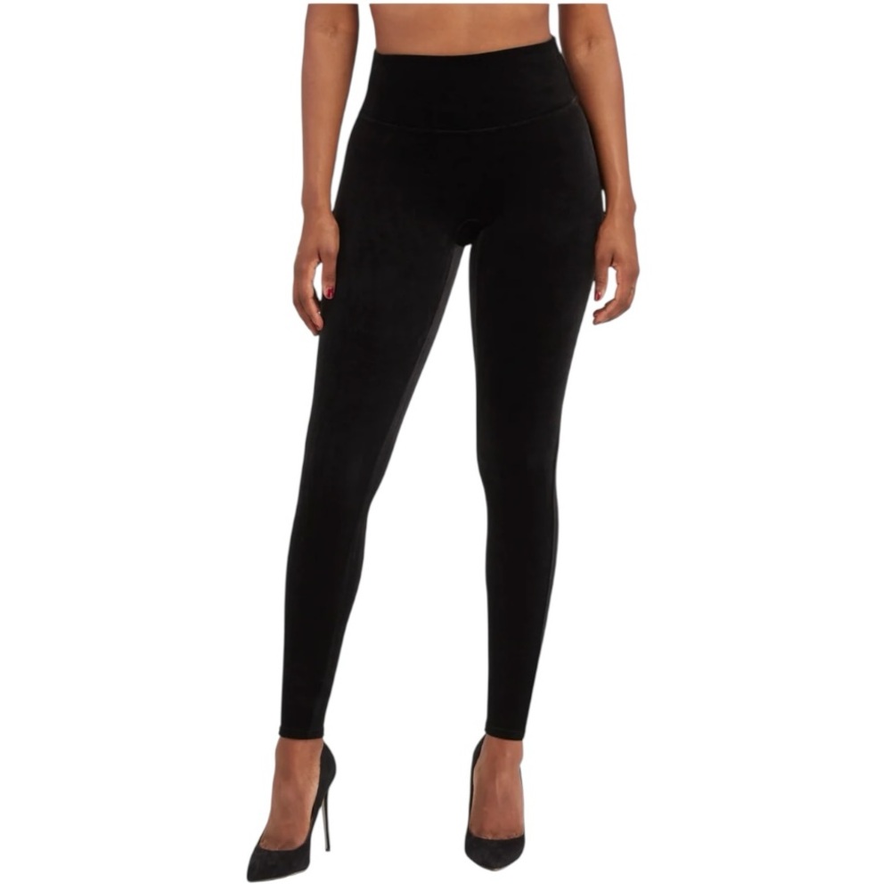 Spanx Black High-Waisted velvet Leggings size Small